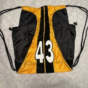 Steelers #43 drawstring backpack. Excellent condition.